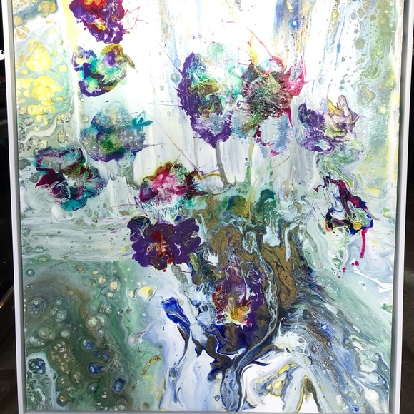 Abstract painting 22x28x1.5” framed originalsigned